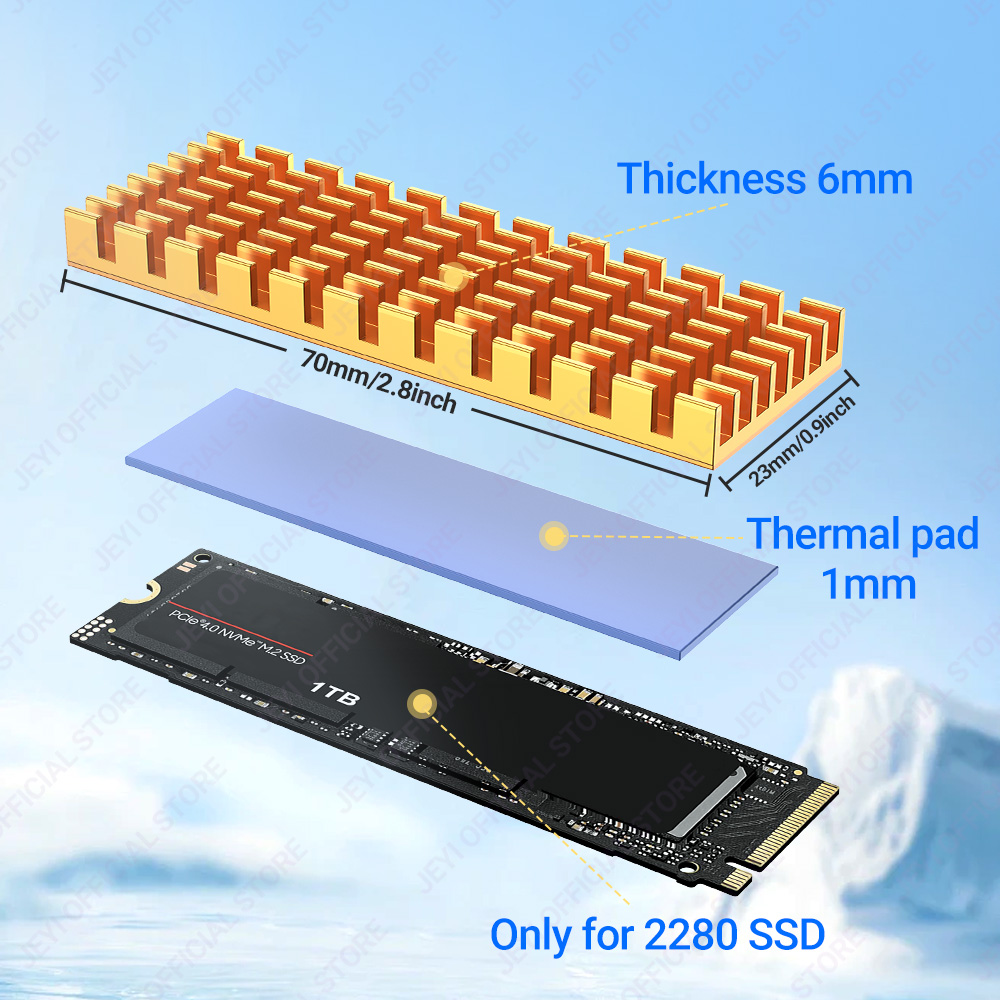 JEYI M.2 SSD Heatsink Aluminum - Laptop Accessories Cooling Pad recension och pris