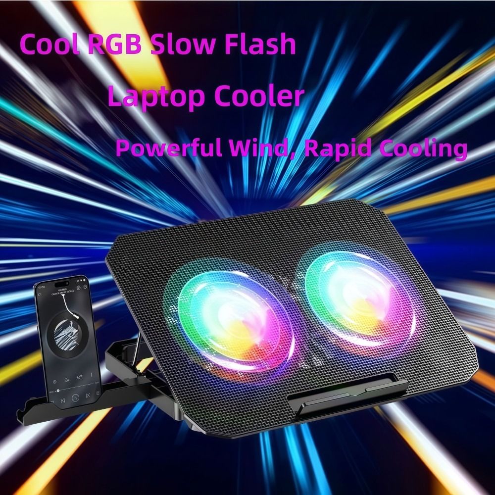 Two Fan Laptop Cooler RGB with - Laptop Accessories Cooling Pad recension och pris