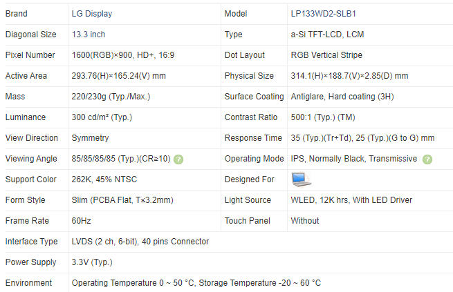 13.3 Inch LP133WD2-SLB1 LCD Di - Laptop Accessories Display recension och pris